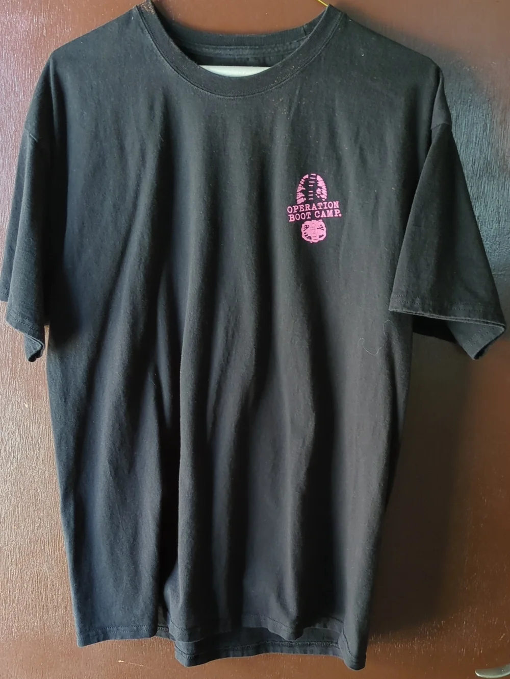 Hanes Black Race For The Cure with Pink Operation Boot Camp Print